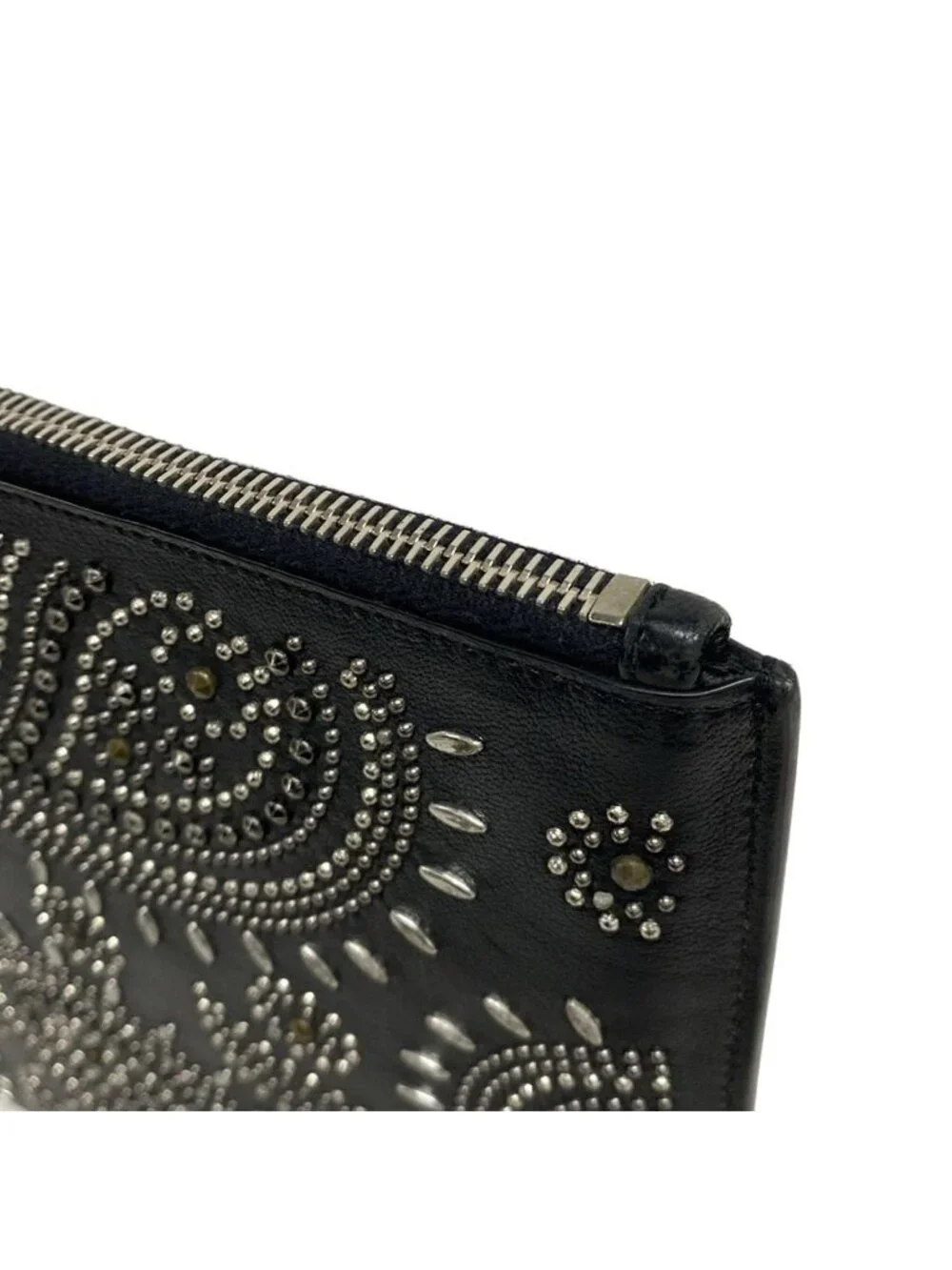 Saint Laurent Paris Clutch Black Studs Leather - Picture 9 of 10